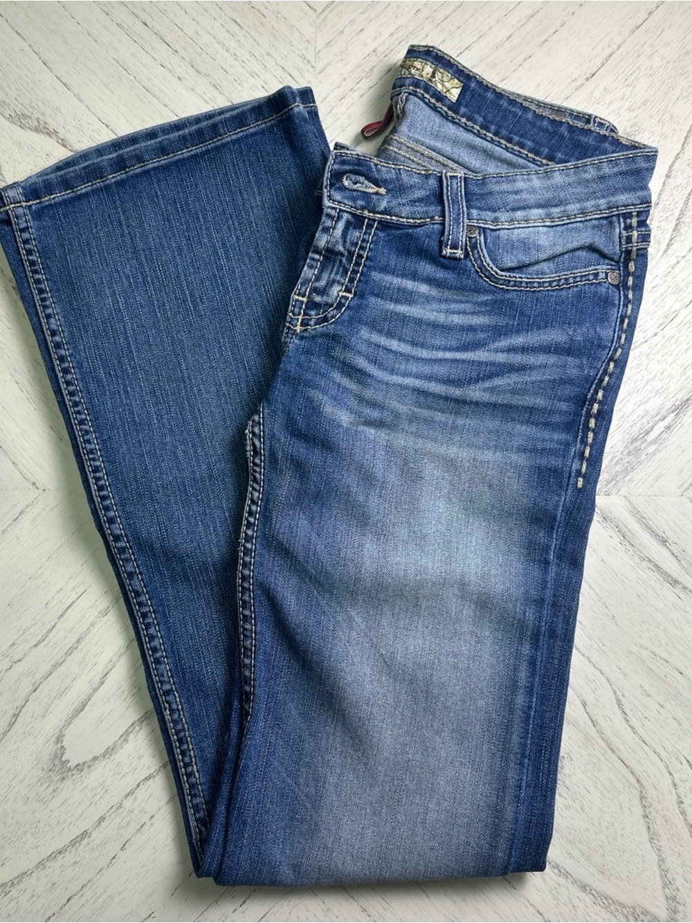 BKE Women's Blue Boot Cut Jeans - Faded Indigo Wash